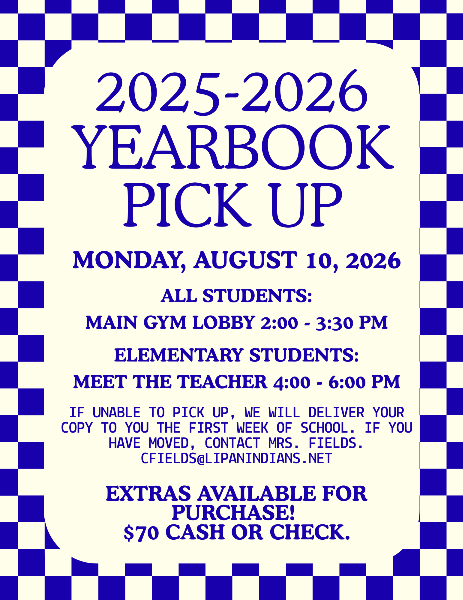 yearbook pickup flyer